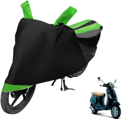 Auto Hub Two Wheeler Cover for Vespa(Piaggio Vespa, Black, Green)