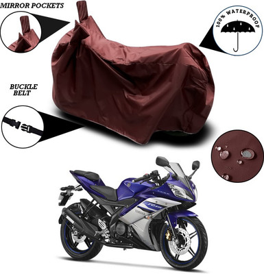 ANTHUB Waterproof Two Wheeler Cover for Yamaha(YZF R15 Ver 2.0, Maroon)