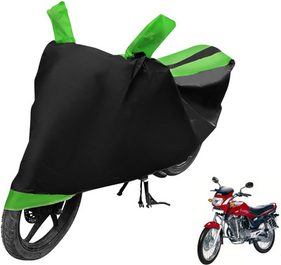 MOCKHE Two Wheeler Cover for Hero(Ambition, Black, Green)