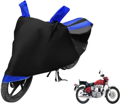 Auto Hub Two Wheeler Cover for Royal Enfield(Electra 4S, Black, Blue)