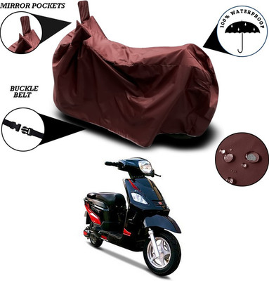 SEBONGO Waterproof Two Wheeler Cover for Hero(Electric NYX, Maroon)