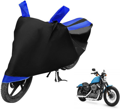 MOCKHE Two Wheeler Cover for Harley Davidson(XL 1200, Black, Blue)