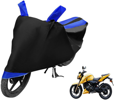 MOCKHE Two Wheeler Cover for TVS(Apache RTR 200 4V, Black, Blue)