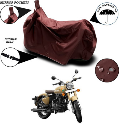 SEBONGO Waterproof Two Wheeler Cover for Royal Enfield(Bullet 350, Maroon)