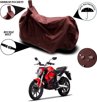 ANTHUB Waterproof Two Wheeler Cover for Revolt(RV 400, Maroon)