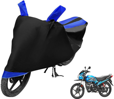 Auto Hub Two Wheeler Cover for Hero(Passion Pro TR, Black, Blue)