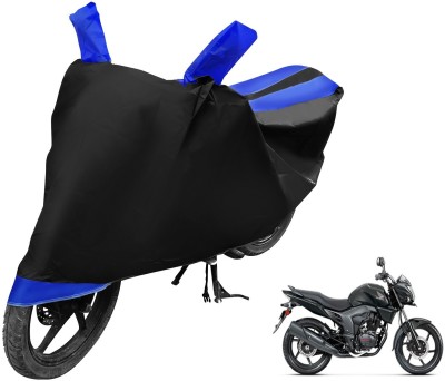 MOCKHE Two Wheeler Cover for Honda(CB Trigger, Black, Blue)