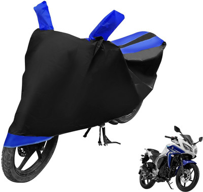 Auto Hub Two Wheeler Cover for Yamaha(Fazer 25, Black, Blue)