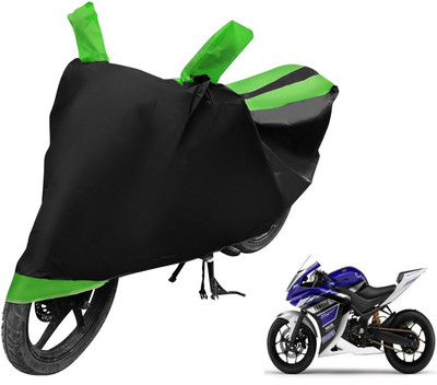 Auto Hub Two Wheeler Cover for Yamaha(YZF R25, Black, Green)