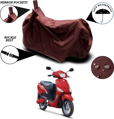 SEBONGO Waterproof Two Wheeler Cover for Hero(Electric Optima, Maroon)