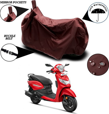 SEBONGO Waterproof Two Wheeler Cover for Hero(Pleasure+ 110, Maroon)