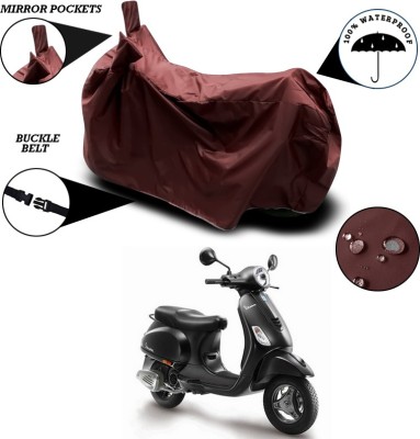 SEBONGO Waterproof Two Wheeler Cover for Vespa(Piaggio Vespa, Maroon)