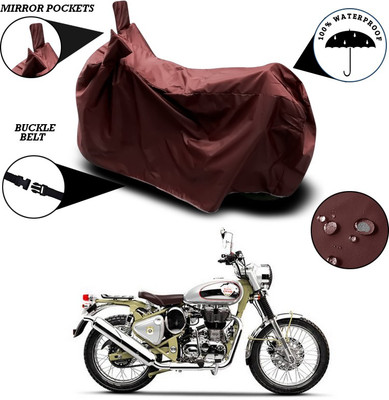 ANTHUB Waterproof Two Wheeler Cover for Royal Enfield(Bullet Trials 500, Maroon)