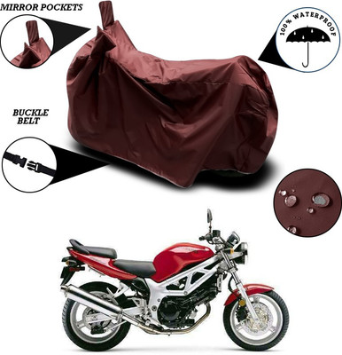 ANTHUB Waterproof Two Wheeler Cover for Suzuki(Maroon)
