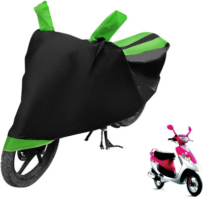 Auto Hub Two Wheeler Cover for TVS(Scooty Pep+, Black, Green)