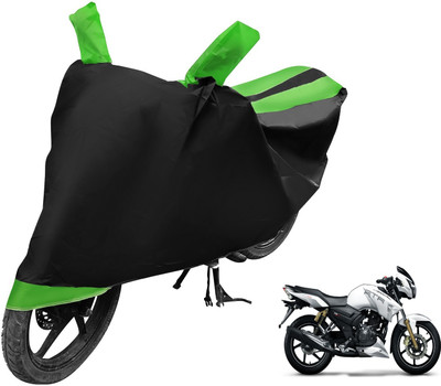 Auto Hub Two Wheeler Cover for TVS(Apache RTR 160, Black, Green)