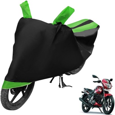 MOCKHE Two Wheeler Cover for TVS(Flame SR125, Black, Green)