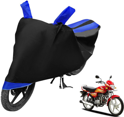 Auto Hub Two Wheeler Cover for Hero(HF Deluxe, Black, Blue)