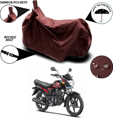 SEBONGO Waterproof Two Wheeler Cover for Suzuki(Hayate, Maroon)
