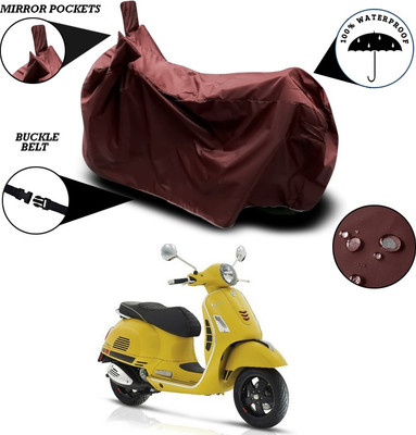 SEBONGO Two Wheeler Cover for Vespa(Vespa VXL 150, Maroon)