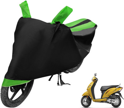 Auto Hub Two Wheeler Cover for Honda(Activa i, Black, Green)