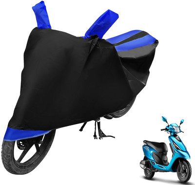 MOCKHE Two Wheeler Cover for TVS(Zest, Black, Blue)