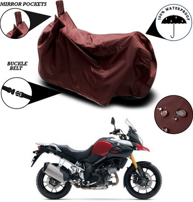 ANTHUB Waterproof Two Wheeler Cover for Suzuki(V Strom 1000, Maroon)