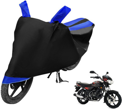 MOCKHE Two Wheeler Cover for Bajaj(Discover, Black, Blue)