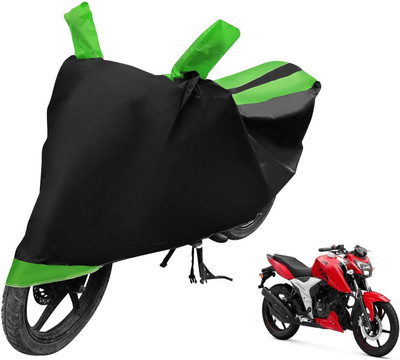 Auto Hub Two Wheeler Cover for TVS(Apache RTR 160 4V, Black, Green)
