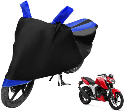 Auto Hub Two Wheeler Cover for TVS(Apache RTR 160 4V, Black, Blue)