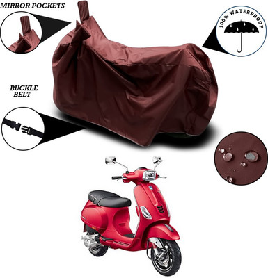 ANTHUB Waterproof Two Wheeler Cover for Vespa(Vespa, Maroon)