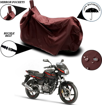 SEBONGO Waterproof Two Wheeler Cover for Bajaj(Pulsar 180 DTS-i, Maroon)