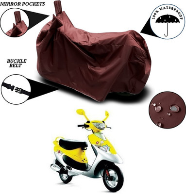 ANTHUB Waterproof Two Wheeler Cover for TVS(Scooty Pep+, Maroon)