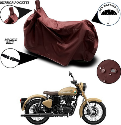ANTHUB Waterproof Two Wheeler Cover for Royal Enfield(Classic 350 Signals, Maroon)