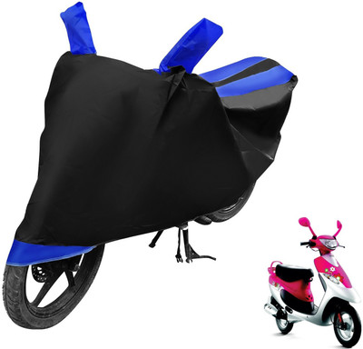 MOCKHE Two Wheeler Cover for TVS(Scooty Pep+, Black, Blue)