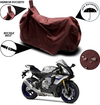 ANTHUB Waterproof Two Wheeler Cover for Yamaha(YZF R1M, Maroon)