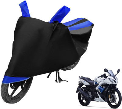 Auto Hub Two Wheeler Cover for Yamaha(YZF R15 S, Black, Blue)