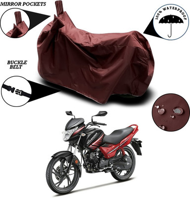 ANTHUB Waterproof Two Wheeler Cover for Hero(Glamour, Maroon)