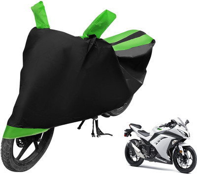 Auto Hub Two Wheeler Cover for Kawasaki(Ninja 300, Black, Green)