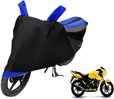 MOCKHE Two Wheeler Cover for TVS(Apache, Black, Blue)