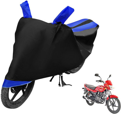 Auto Hub Two Wheeler Cover for Bajaj(Platina 100 DTS-i, Black, Blue)