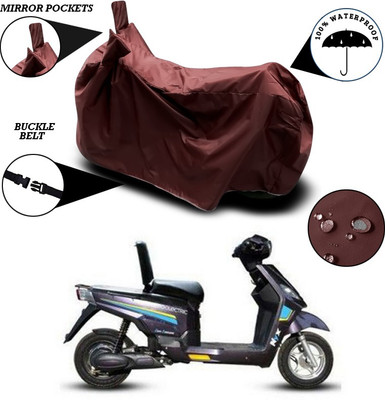 SEBONGO Waterproof Two Wheeler Cover for Hero(Electric NYX, Maroon)