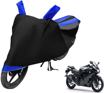 Auto Hub Two Wheeler Cover for Kawasaki(Ninja 250, Black, Blue)