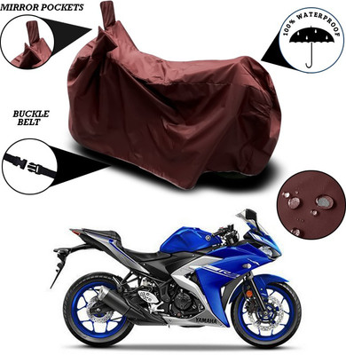 ANTHUB Waterproof Two Wheeler Cover for Yamaha(YZF R3, Maroon)