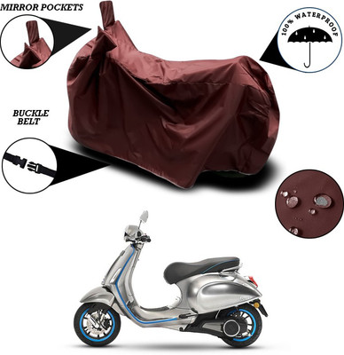 SEBONGO Waterproof Two Wheeler Cover for Vespa(Piaggio Vespa, Maroon)