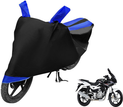 MOCKHE Two Wheeler Cover for Bajaj(Pulsar 220 DTS-i, Black, Blue)