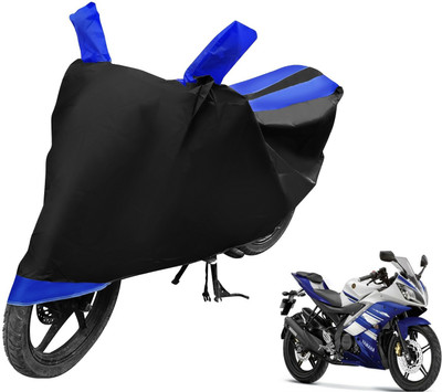 Auto Hub Two Wheeler Cover for Yamaha(R15, Black, Blue)