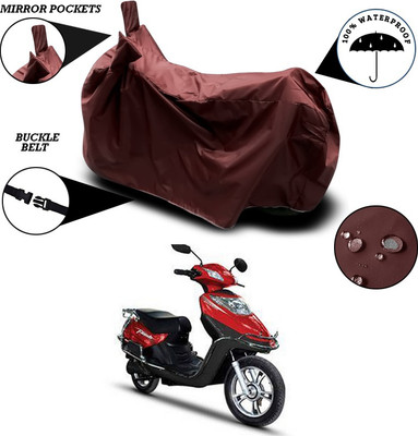 SEBONGO Waterproof Two Wheeler Cover for Hero(Electric Flash, Maroon)