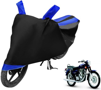 MOCKHE Two Wheeler Cover for Royal Enfield(Black, Blue)