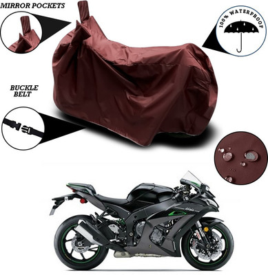 ANTHUB Waterproof Two Wheeler Cover for Kawasaki(Ninja ZX 10R, Maroon)